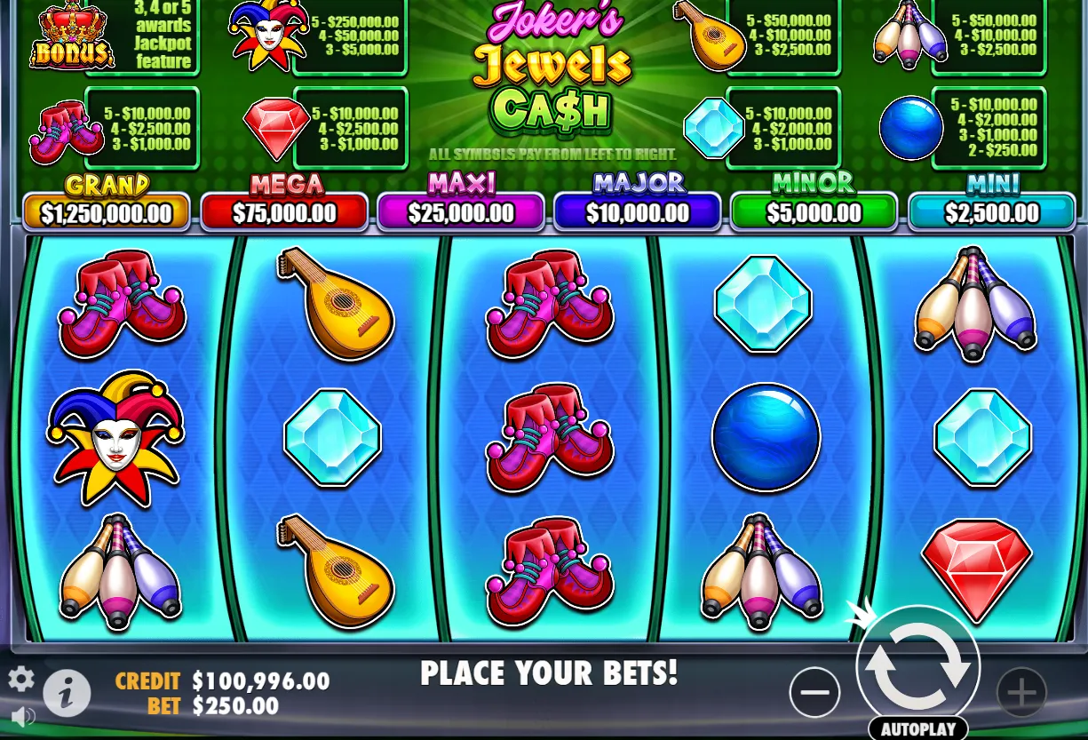 Joker’s Jewels Cash demo